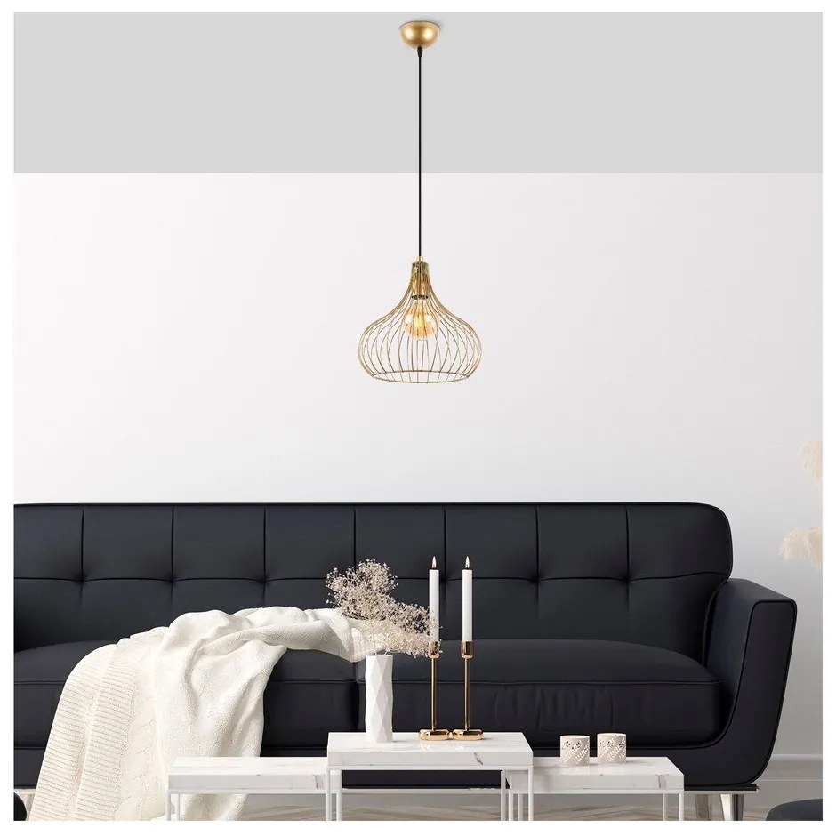 Lustră cu abajur din metal ø 22 cm Teldemia – Opviq lights