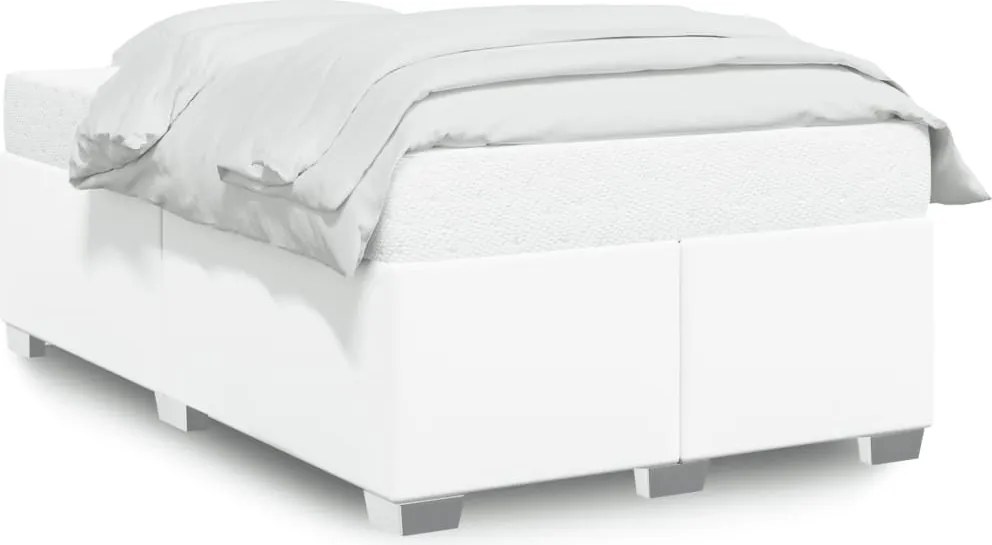 vidaXL Cadru de pat fără saltea alb 120x190 cm piele artificială