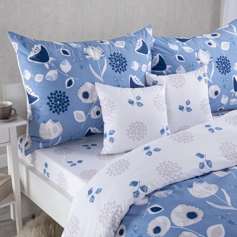 Set lenjerii de pat pentru familii GARDINO, cu cearceafuri şi feţe pernuţe set 8 piese pentru un pat dublu