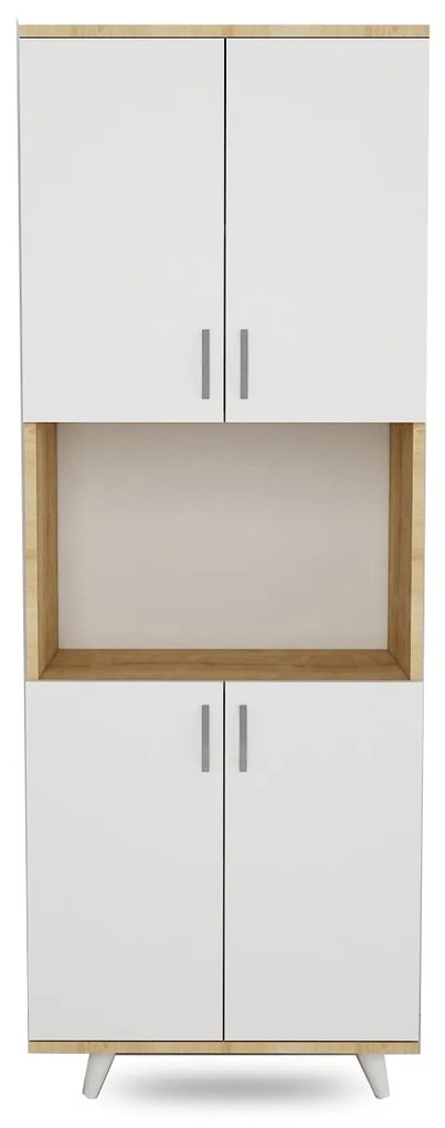 Dulap cu rafturi Sally (Stejar + Alb). 1072689