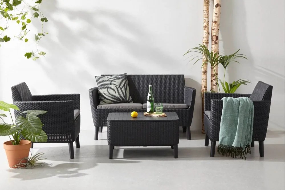 Set de mobilier de grădină SALEMO 2 grafit