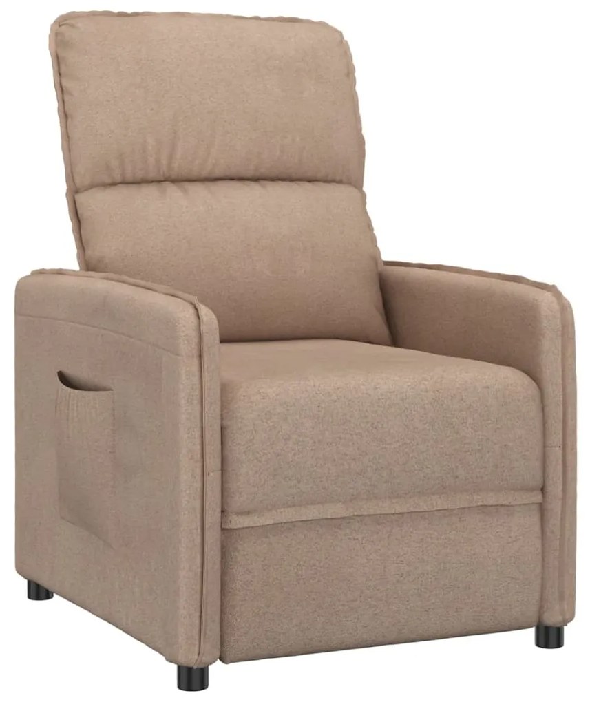 347969 vidaXL Fotoliu rabatabil, gri taupe, țesătură microfibră
