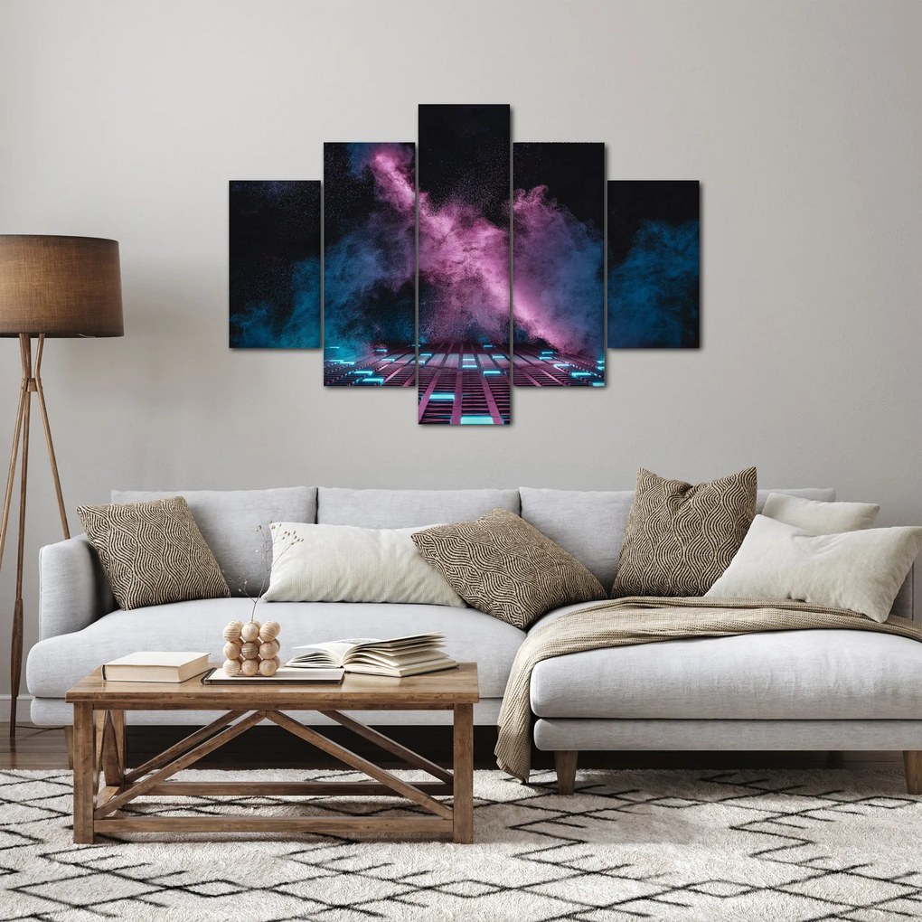 Tablou - Fum roz-albastru (150x105 cm)