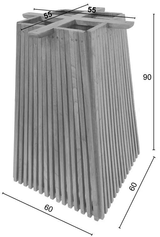 Suport blat masa de bar Darius Boho Pako World Natural 60x60x90 cm