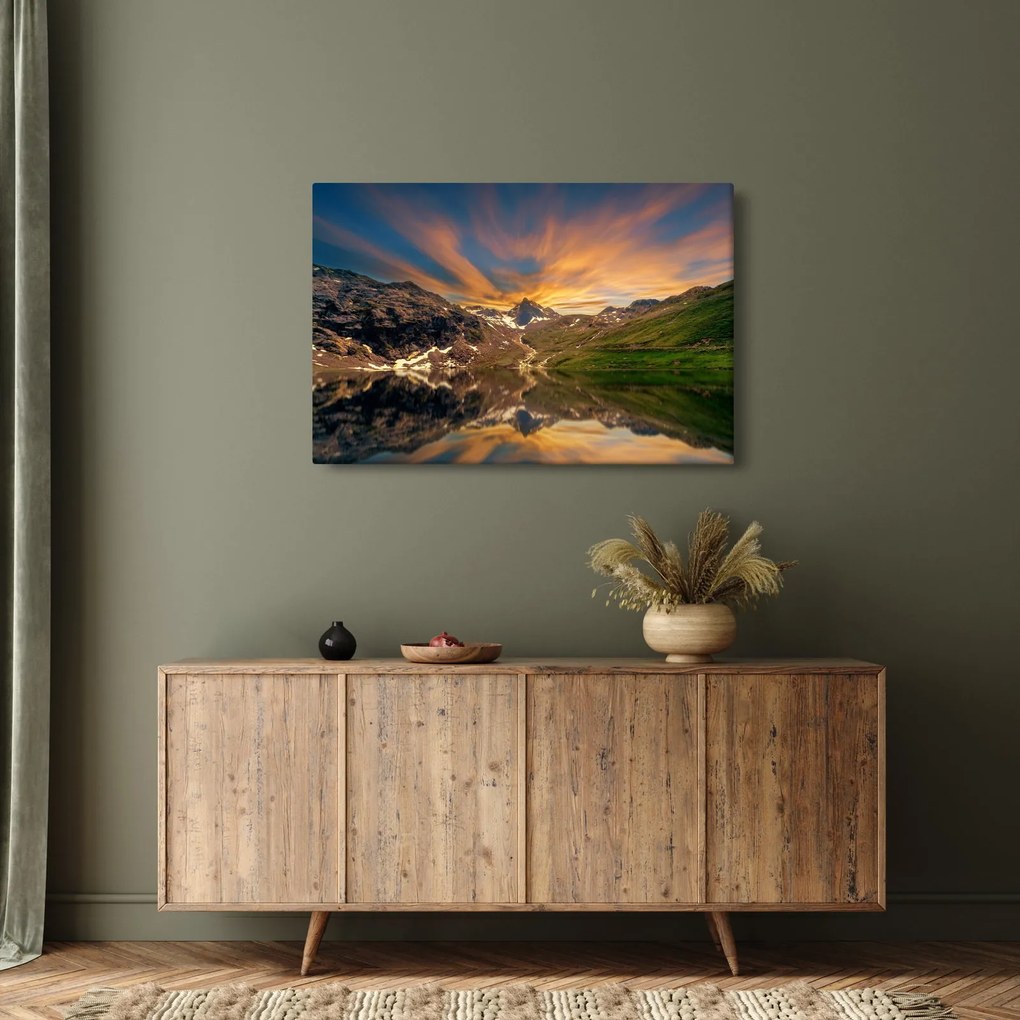 Tablou - Oglindirea în lacul montan (90x60 cm)
