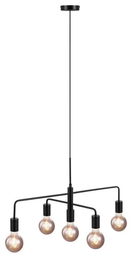 Lustra cu 5 surse de iluminat design modern Gloom negru