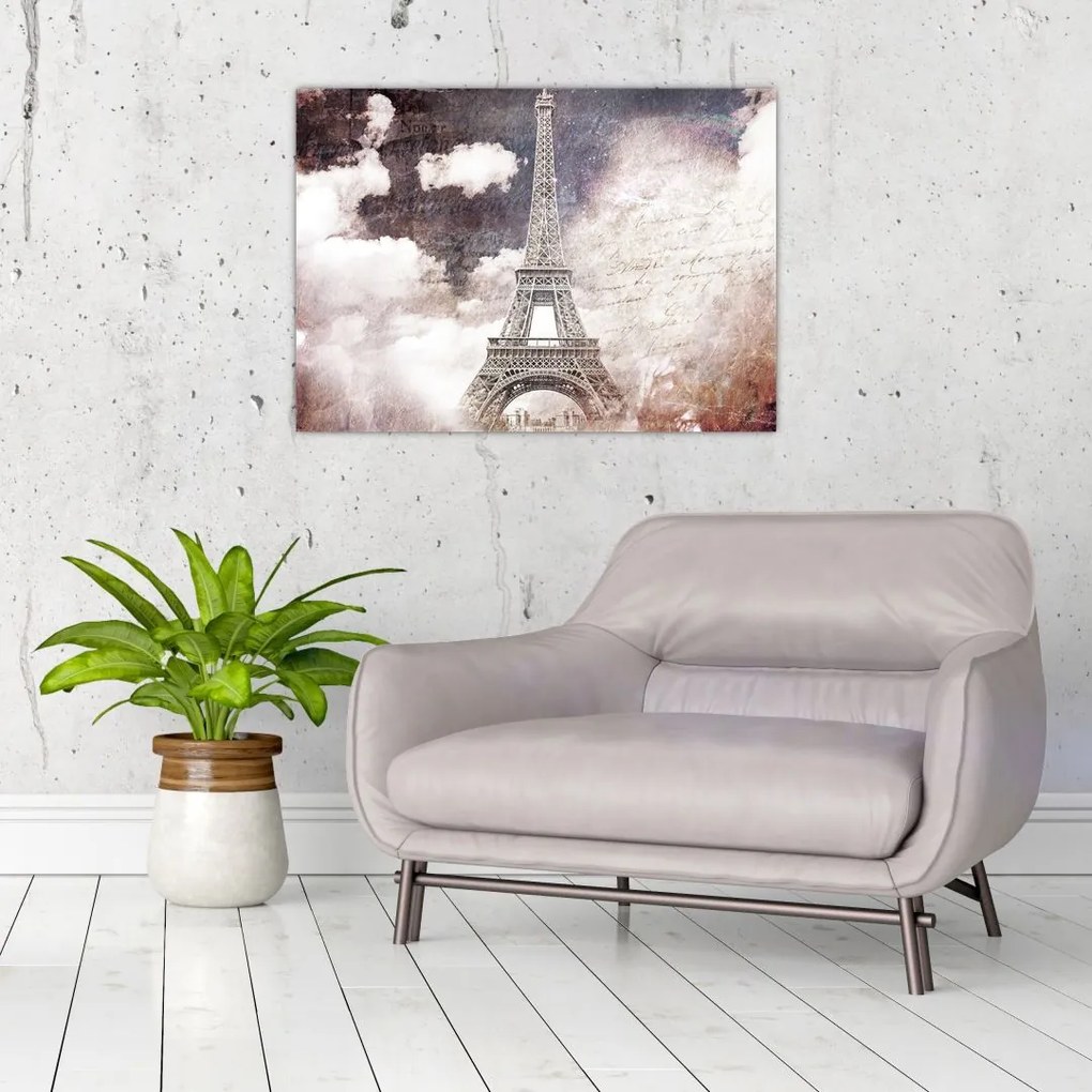 Tablou pe sticlă - Turnul Eiffel, Paris, Franța (70x50 cm)