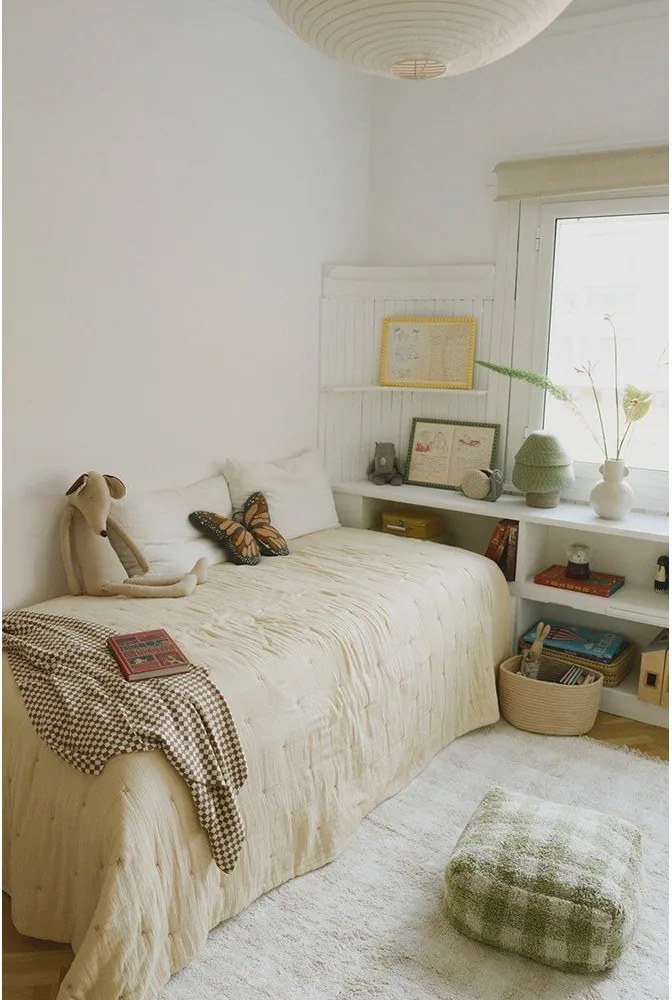 Fotoliu puf pentru copii verde Vichy – Lorena Canals