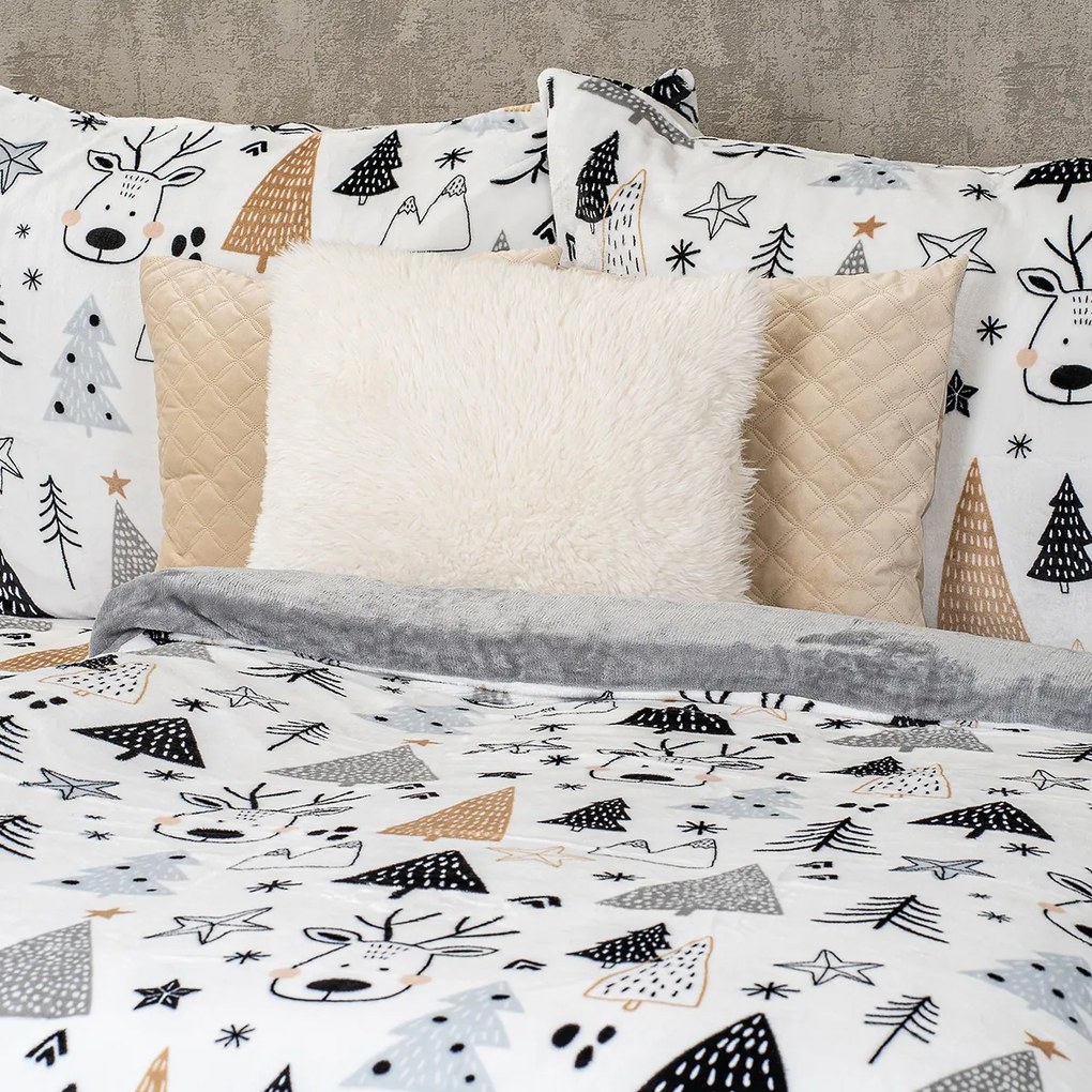 Lenjerie de pat din microflanel 4Home Nordic forest, 140 x 200 cm, 70 x 90 cm