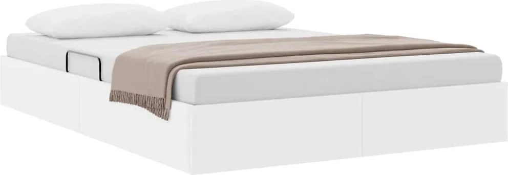 vidaXL Pat cu storage Alb pur 140 x 190 cm Piele artificială