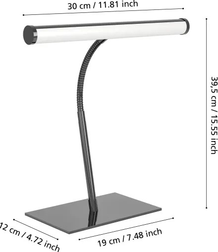 Eglo 901981 - Lampă de birou RICCIONE LED dimabilă, 5W/230V, 2700/4000/6500K, crom