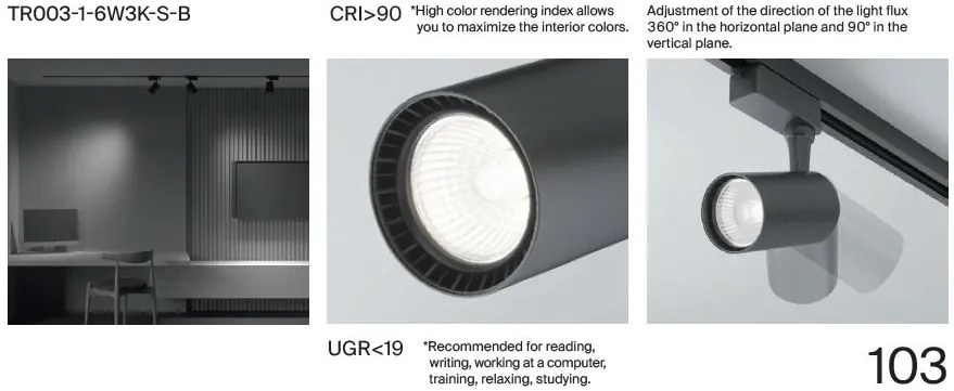 Spot LED, accesoriu pentru sinele monofazate Unity, Vuoro alb 10W