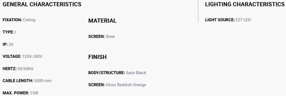 Lustra cu 7 pendule metal TATAWIN M orange