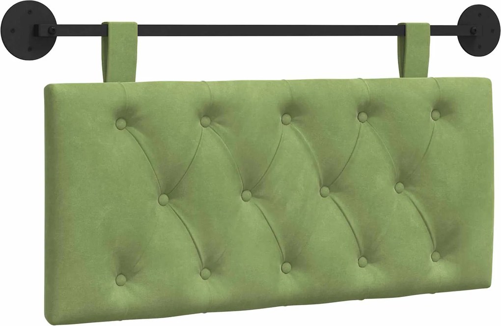 vidaXL Cap de pat suspendat Verde deschis 100 x 55 x 7 cm Catifea
