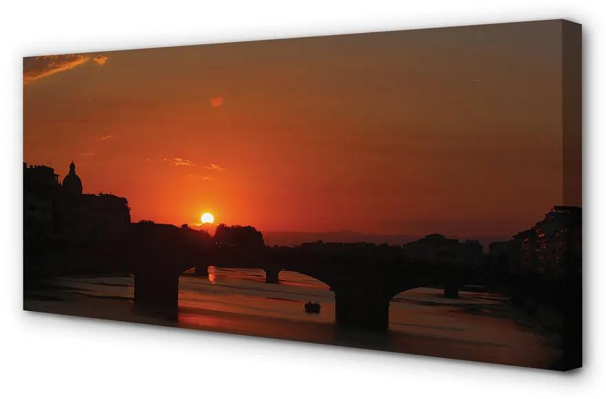 Tablouri canvas Italia Râul apus de soare
