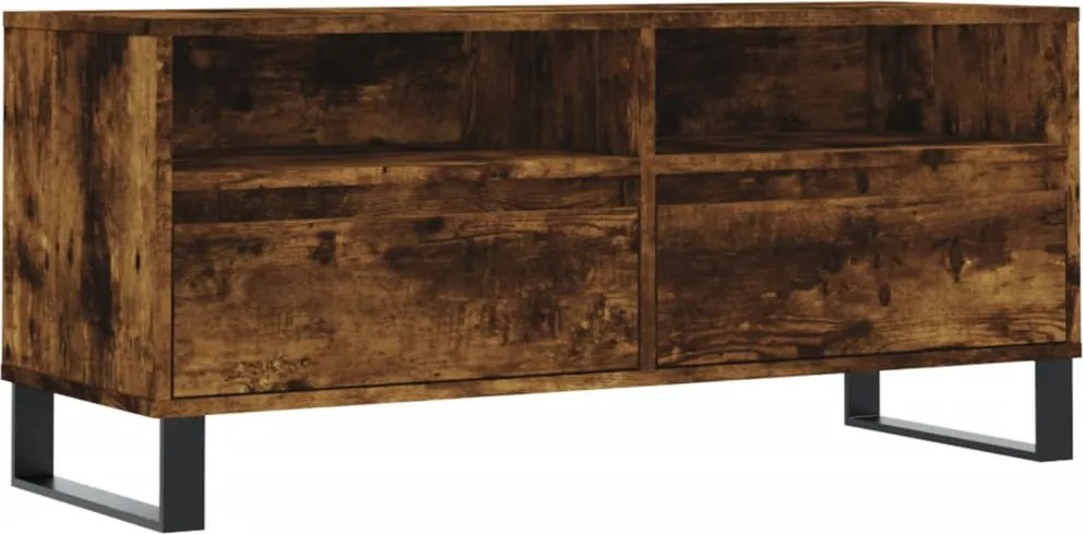 vidaXL Comodă TV, stejar fumuriu, 100x34,5x44,5 cm, lemn prelucrat
