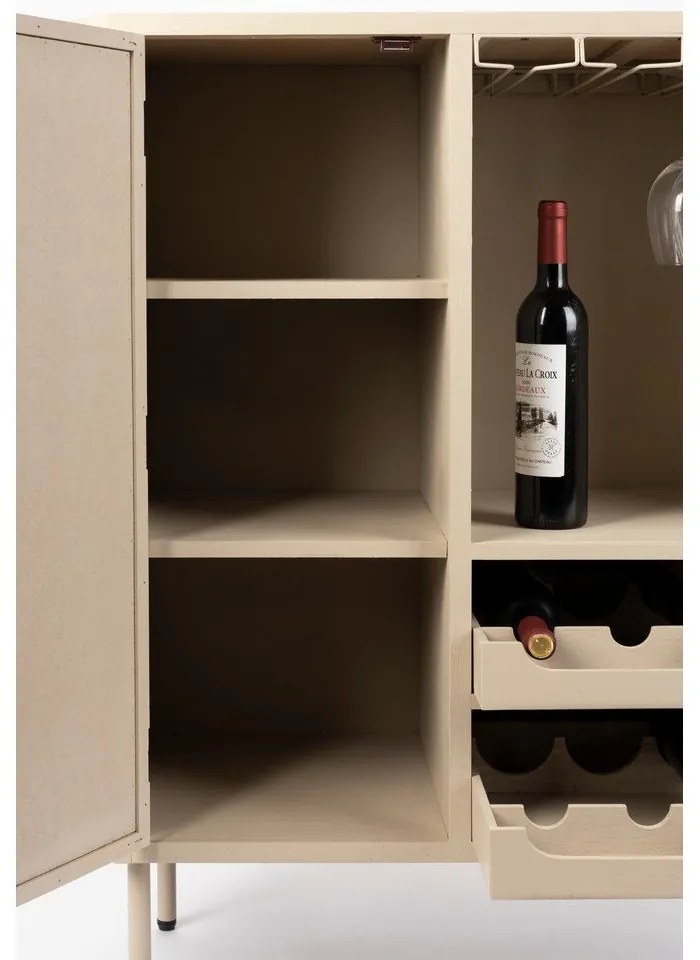 Dulap vinotecă crem din ratan pentru 8 sticle, 90x100 cm Amaya – White Label