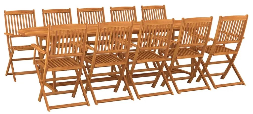 3086978 vidaXL Set mobilier de grădină 11 piese 280x90x75cm, lemn masiv acacia