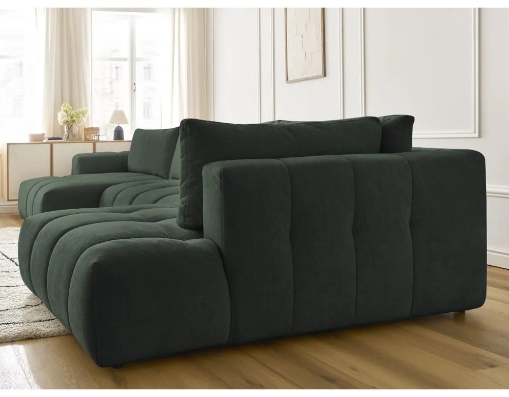 Colțar verde extensibil/cu spațiu de depozitare (cu colț pe partea dreaptă/în formă de "U") Fuji – Bobochic Paris