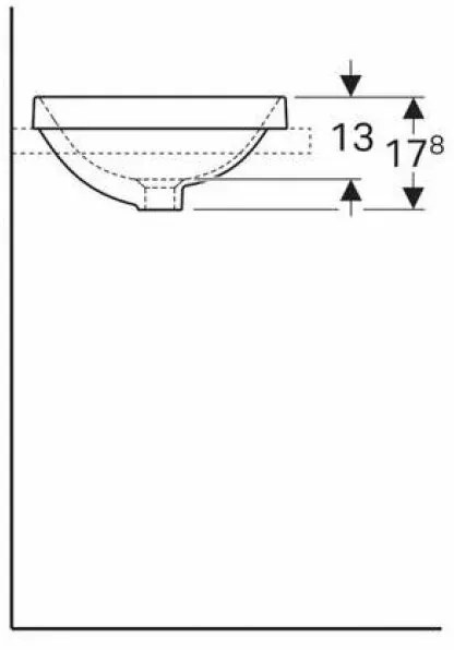 Lavoar semiincastrat Geberit Variform rotund cu preaplin 40 cm