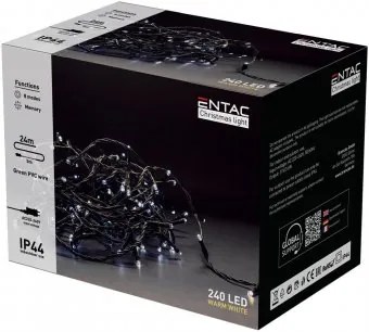 Instalatie exterior 240 LED alb cald 14m IP44 Entac