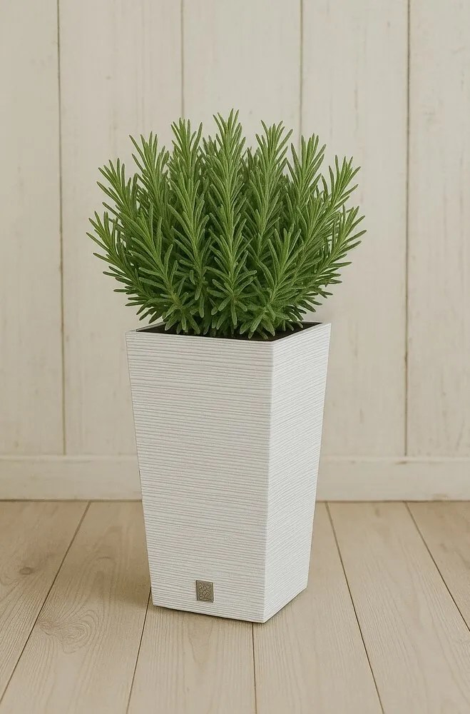 Ghiveci de flori FURU SQUARE 24 cm, alb, 24 cm