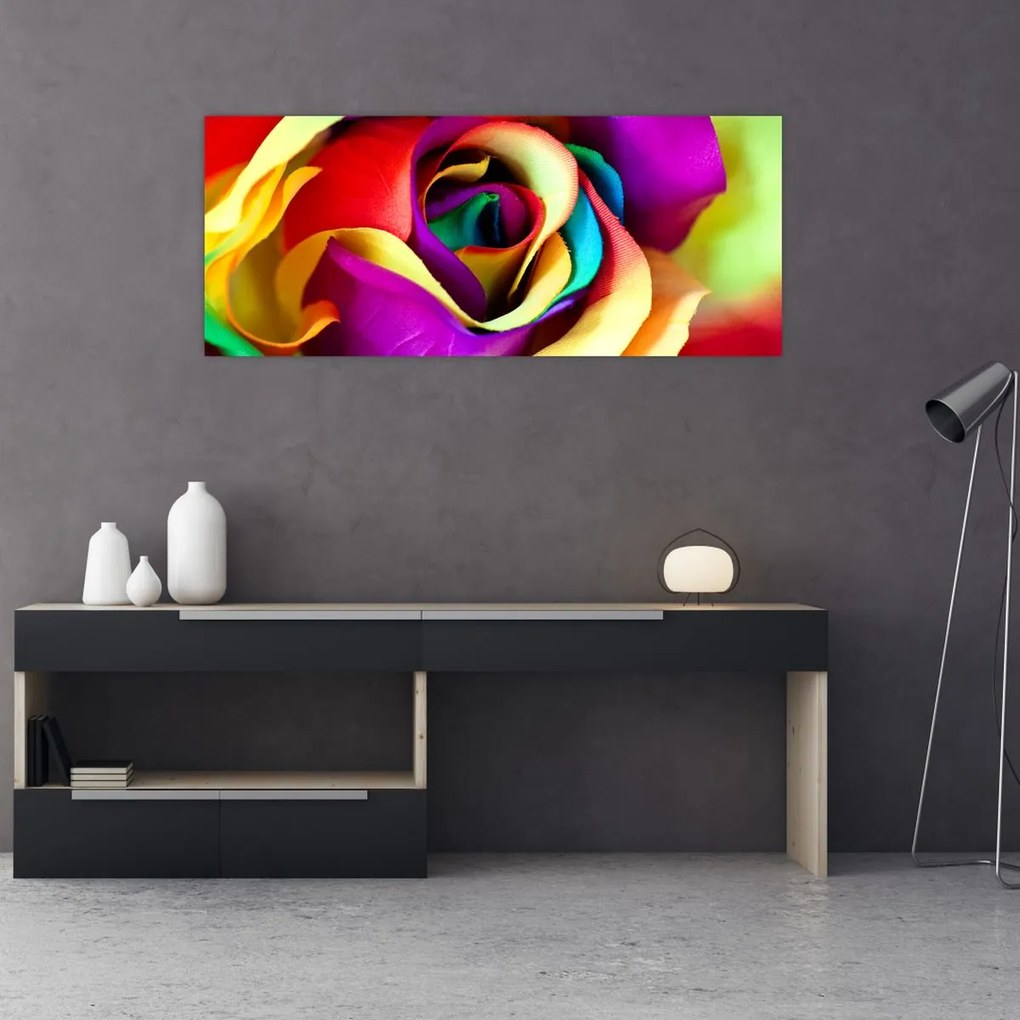 Tablou - Trandafir colorat (120x50 cm)