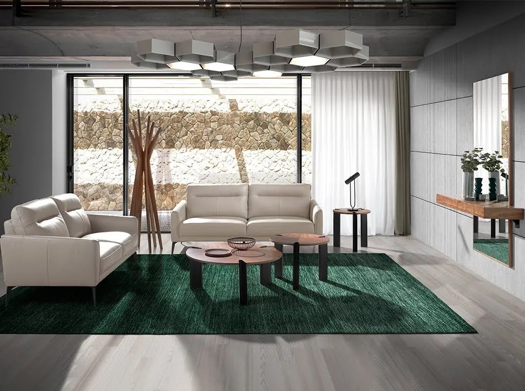 Canapea 2 locuri eleganta, design italian Cowhide leather taupe grey