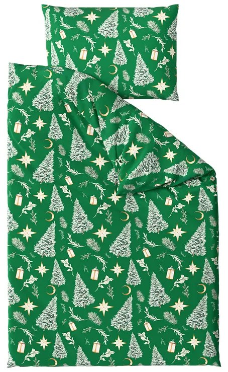 Lenjerie de pat din microfibra GREEN CHRISTMAS verde Dimensiune lenjerie de pat: 70 x 90 cm | 140 x 200 cm