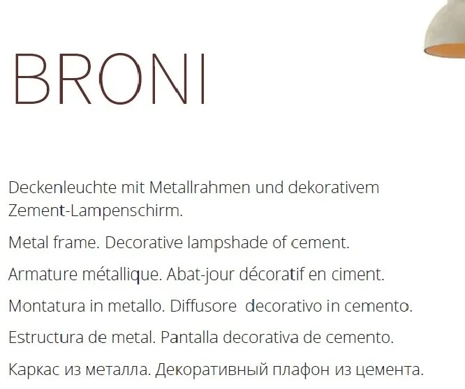 Pendul din ciment design industrial Broni MYT451-PL-01-GR