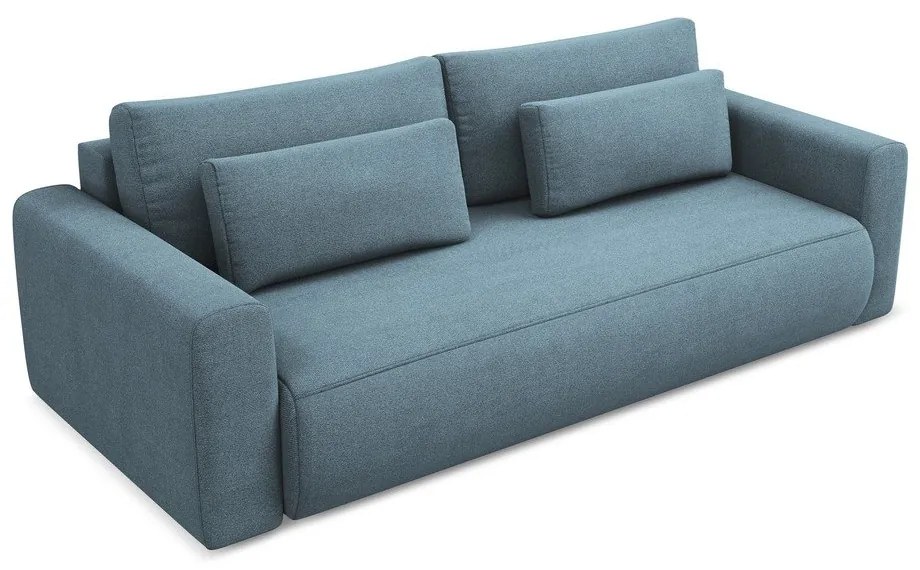 Canapea albastru-deschis extensibilă/cu spațiu de depozitare 238 cm Kapua – Makamii