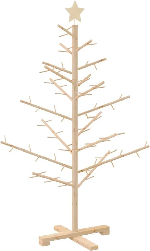 vidaXL Brad de Crăciun din lemn natural 125 cm Lemn masiv de pin
