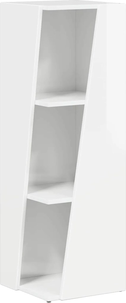 vidaXL Raft lateral Alb lucios 33 x 32 x 100,5 cm Lemn compozit