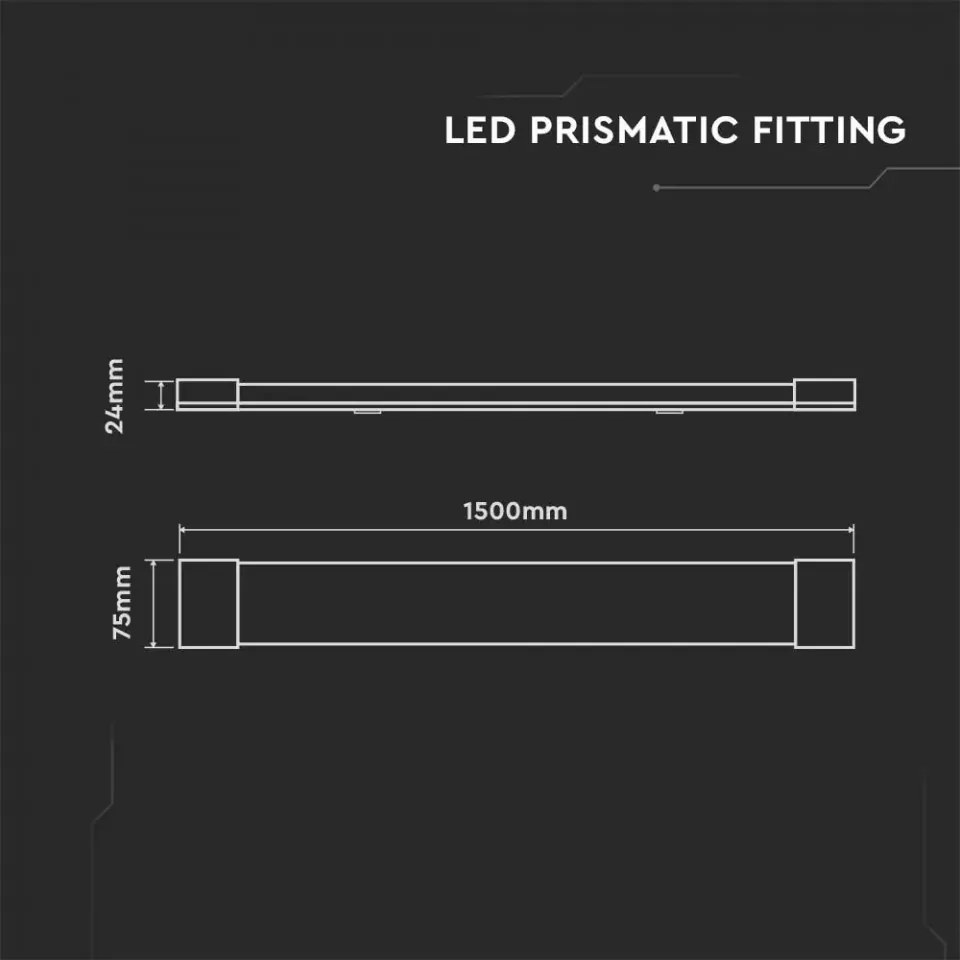 Corp de iluminat liniar cu LED cip SAMSUNG 38W, 5900lm, V-TAC, 150cm, lumina naturala