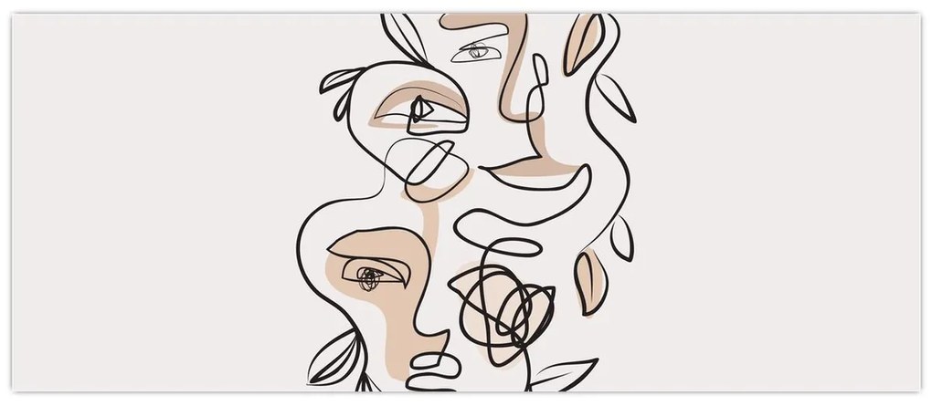 Tablou - Line art facials (120x50 cm)