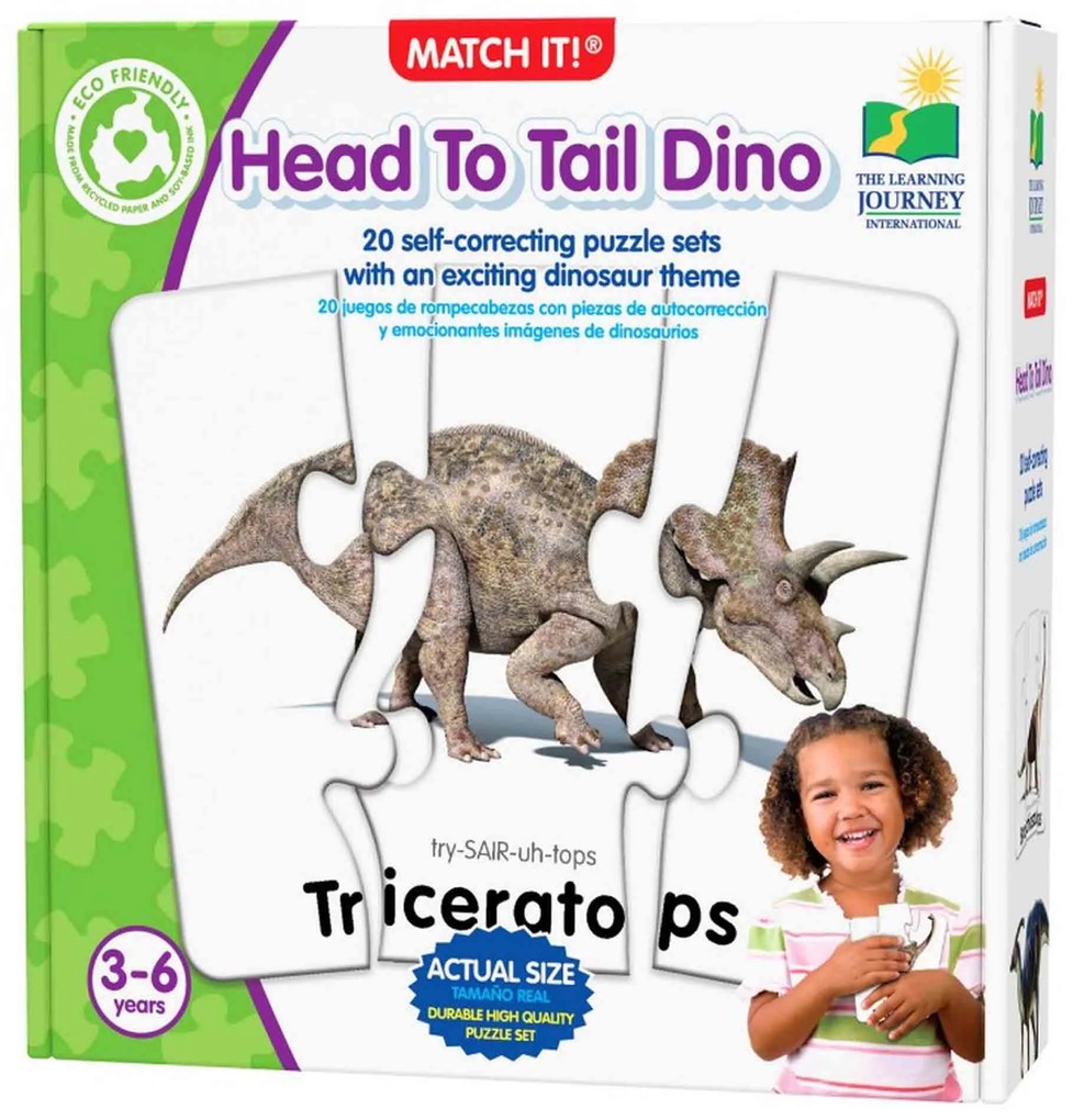 PUZZLE POTRIVESTE CORPUL DINOZAURILOR - THE LEARNING JOURNEY (TLJ345719)