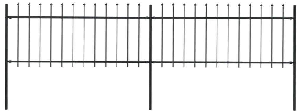 vidaXL Gard de grădină cu vârf tip suliță din oțel, 359x80 cm, negru