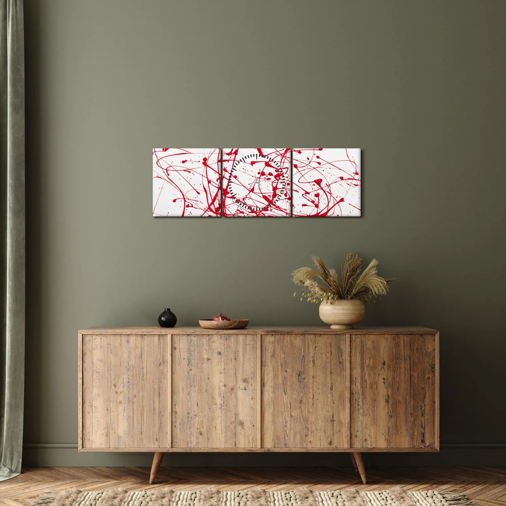 Tablou - Tehnica de picurare (cu ceas) (90x30 cm)