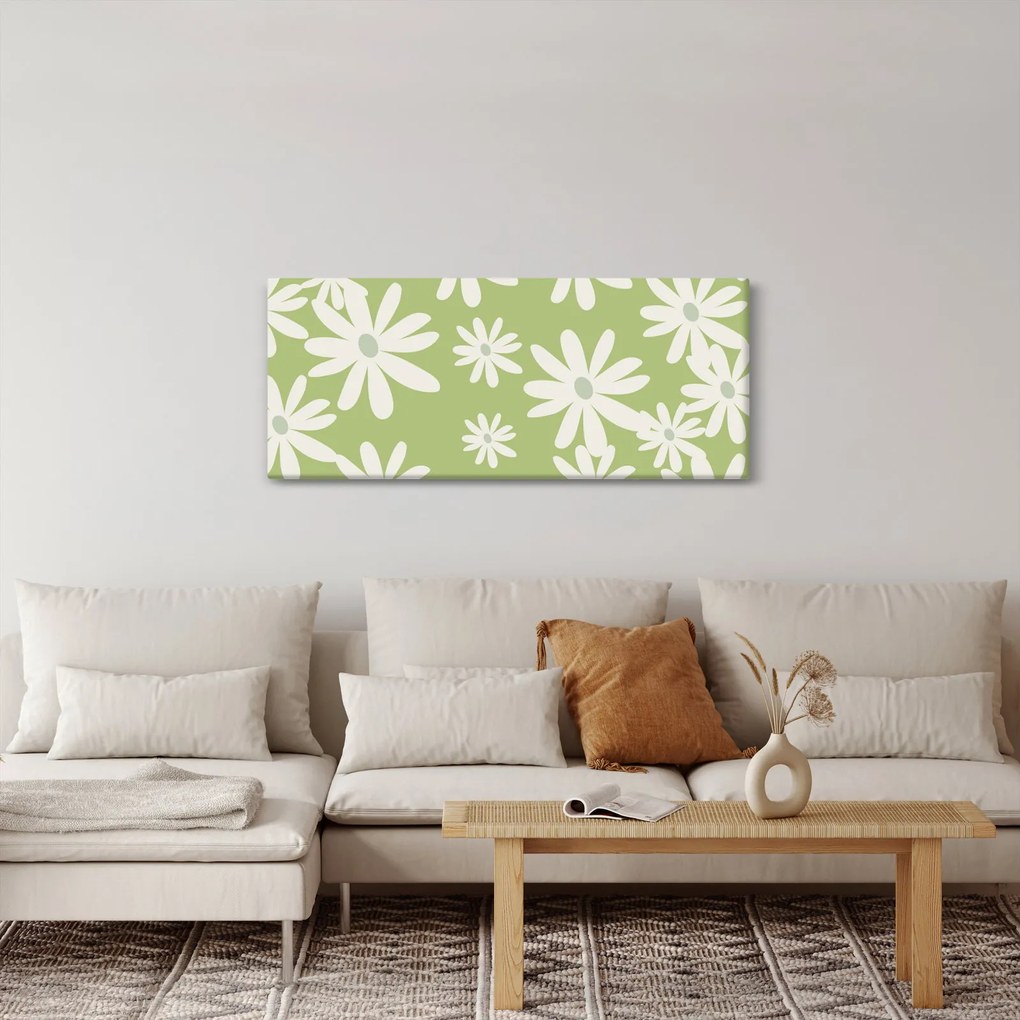 Tablou - Hippies, flori verzi N⁰1 (120x50 cm)