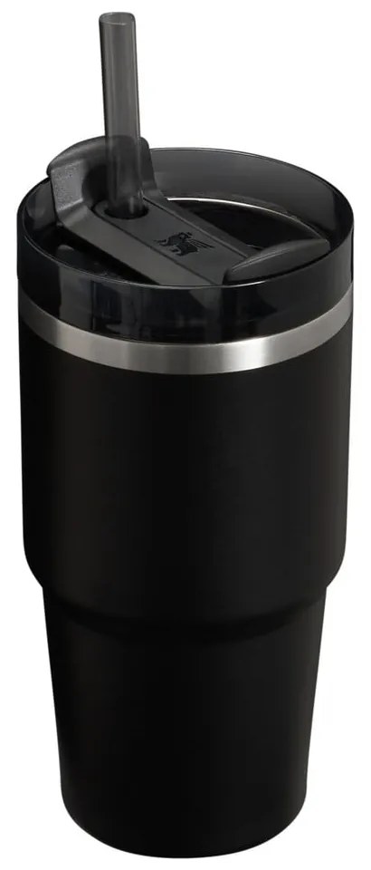 Termos negru cu pai din oțel inoxidabil 600 ml Quencher H2.0 FlowState Tumbler Black – Stanley