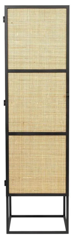 Dulap vinotecă din ratan negru 40x145 cm Guuji - White Label