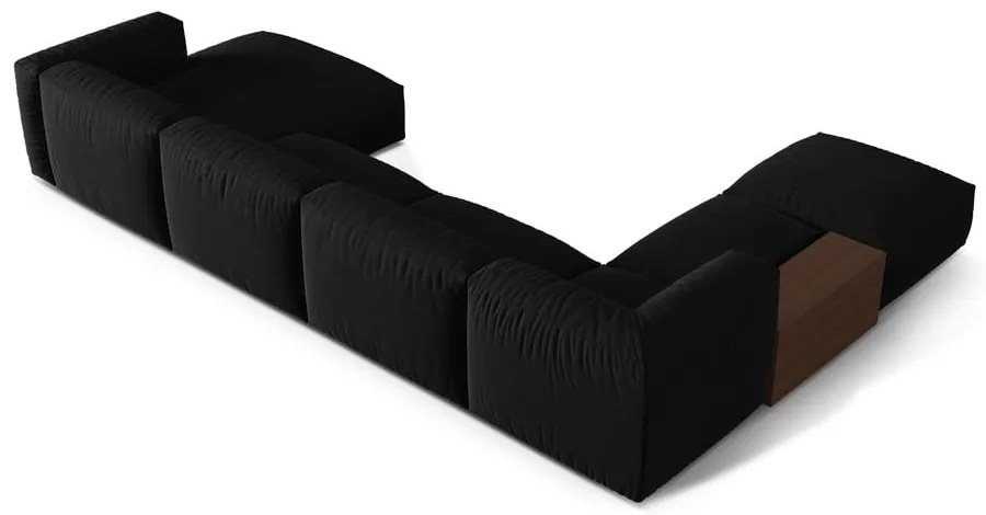 Colțar modular negru (cu colț pe partea stângă /în formă de "U") Martina – Micadoni Home