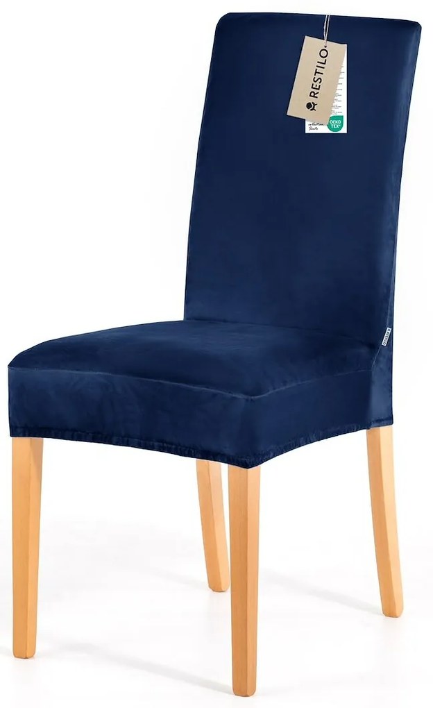 Restilo Husă pentru scaun Sento indigo, 48 x 48 x58 + 10 cm, set de 6 bucăți