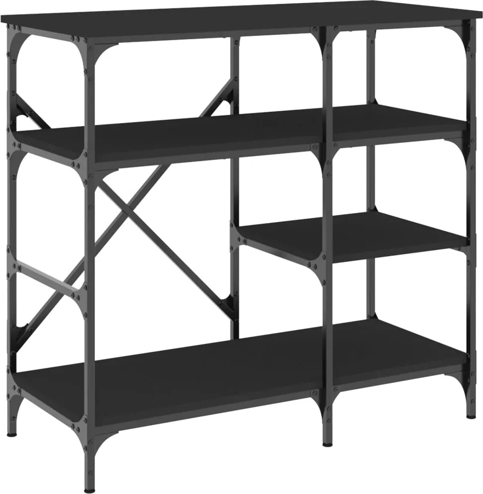 vidaXL Raft pentru brutărie negru 90x40x84 cm lemn și metal prelucrat