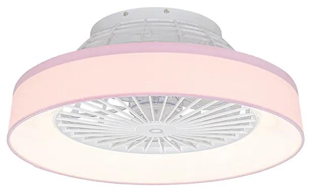 Ventilator de tavan roz cu LED cu telecomandă - Emily