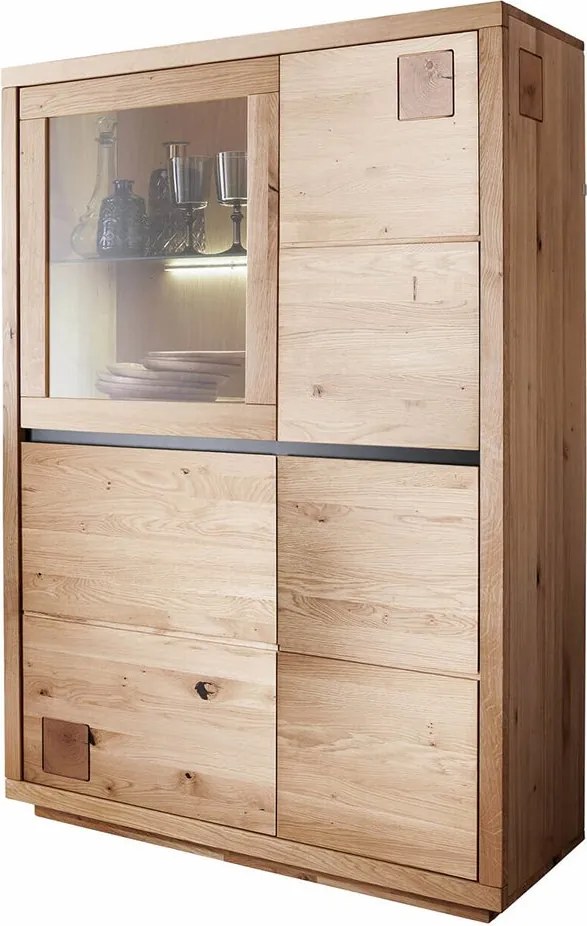 Vitrină lemn masiv Urban Loft, 103 × 40 × 204 cm - stanga
