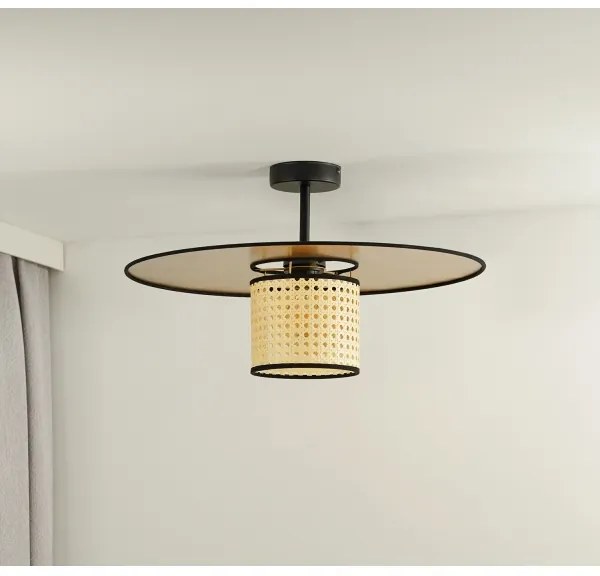 Lustră aplicată TOKYO Duolla RATTAN 1xE27/15W/230V d. 50 cm auriu/ratan