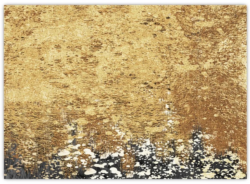 Tablou pe sticlă - Structura de aur N⁰3 (70x50 cm)