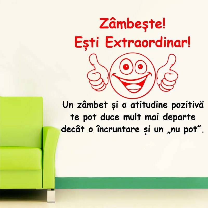 Sticker perete Zambeste! Esti extraordinar!