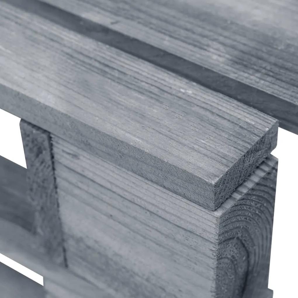 Taburet din paleti de gradina, gri, lemn de pin tratat Rosu, suport pentru picioare, Gri, 1